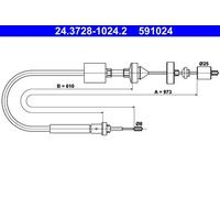 Cable del embrague 24.3728-1024.2 ATE para RENAULT MEGANE I MEGANE Scénic