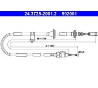 Cable del embrague 24.3728-2001.2 ATE para SUZUKI JIMNY Todo terreno, cerrada