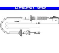 Cable, accionamiento de embrague ATE 24.3728-2200.2