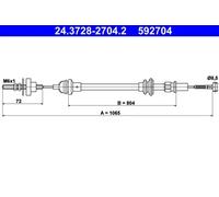 ATE 24.3728-2704.2 Cable de embrague