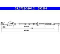 Cable del embrague 24.3728-3201.2 ATE para KIA PICANTO I