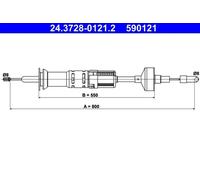 Cable del embrague con reajuste automático 24.3728-0121.2 ATE para VW SEAT