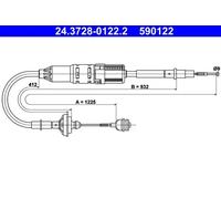 Cable del embrague con reajuste automático 24.3728-0122.2 ATE para VW