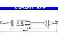 ATE 24.3728-0127.2 Cable de embrague