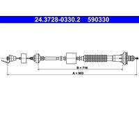 Cable del embrague con reajuste automático 24.3728-0330.2 ATE para CITROËN