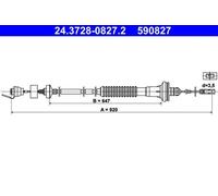Cable del embrague con reajuste automático 24.3728-0827.2 ATE para PEUGEOT
