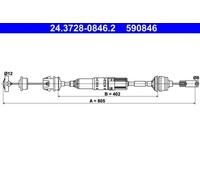 ATE Cable de accionamiento, accionamiento del embrague para PEUGEOT: 406 (Ref: 24.3728-0846.2)