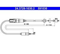 ATE 24.3728-1030.2 Cable de embrague