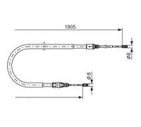 BOSCH Cable de freno de mano para PEUGEOT: 207 (Ref: 1 987 477 237)
