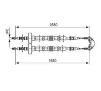 Cable del freno de mano 1 987 477 528 BOSCH para OPEL ZAFIRA A Monospace