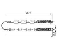 Cable del freno de mano 1 987 477 553 BOSCH para FIAT CINQUECENTO SEICENTO / 600