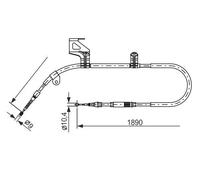 Cable del freno de mano 1 987 477 803 BOSCH para VW PASSAT B5 PASSAT B5 Variant