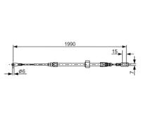 Cable del freno de mano 1 987 477 854 BOSCH para MERCEDES-BENZ VW