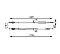 Cable del freno de mano 1 987 482 019 BOSCH para VOLVO C70 II Descapotable V50