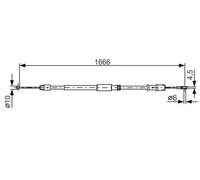 Cable del freno de mano 1 987 482 032 BOSCH para MERCEDES-BENZ VW
