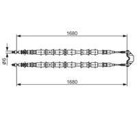 Cable del freno de mano 1 987 482 107 BOSCH para SAAB OPEL