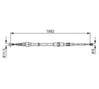 Cable del freno de mano 1 987 482 193 BOSCH para SKODA ROOMSTER ROOMSTER Praktik