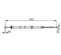 Cable, freno de servicio BOSCH 1 987 482 206 izquierda