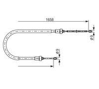 Cable del freno de mano 1 987 482 234 BOSCH para DACIA RENAULT