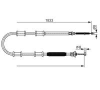 Cable del freno de mano 1 987 482 593 BOSCH para FIAT OPEL