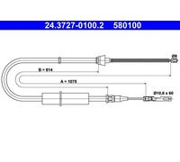 Cable del freno de mano 24.3727-0100.2 ATE para AUDI A2