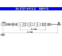 Cable del freno de mano 24.3727-0113.2 ATE para VW LT 28-35 I Autobús