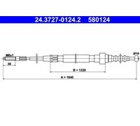 Cable del freno de mano 24.3727-0124.2 ATE para VW GOLF II JETTA II