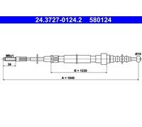 ATE 24.3727-0124.2 Cable de freno de mano