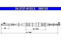 Cable del freno de mano 24.3727-0125.2 ATE para VW PASSAT B3/B4