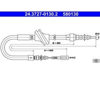 Cable del freno de mano 24.3727-0130.2 ATE para AUDI 100 C3 Sedán 200 C3 Sedán