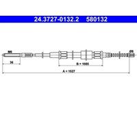 ATE 24.3727-0132.2 Cable de freno de mano
