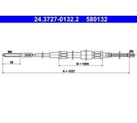 Cable del freno de mano 24.3727-0132.2 ATE para VW SEAT