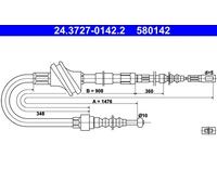 ATE Cable de freno de mano para AUDI: 100 (Ref: 24.3727-0142.2)