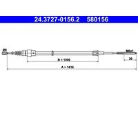 Cable del freno de mano 24.3727-0156.2 ATE para VW CORRADO GOLF III VENTO