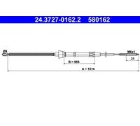 ATE 24.3727-0162.2 Cable de freno de mano