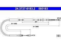 ATE 24.3727-0183.2 Cable de freno de mano