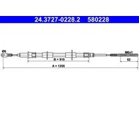 ATE 24.3727-0228.2 Cable de freno de mano para BMW Z3 Roadster (E36)