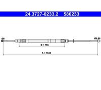Cable del freno de mano 24.3727-0233.2 ATE para BMW 3 Touring 3 3 Coupé