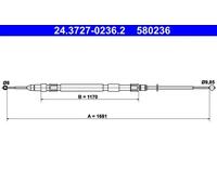 Cable del freno de mano 24.3727-0236.2 ATE para BMW 5 5 Touring