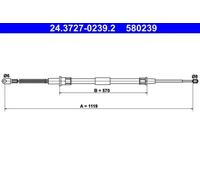 ATE Cable de freno de mano para BMW: SÃ©rie 7 (Ref: 24.3727-0239.2)