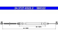 Cable del freno de mano 24.3727-0322.2 ATE para CITROËN XSARA XSARA Coupé