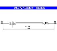 Cable del freno de mano 24.3727-0336.2 ATE para PEUGEOT FIAT CITROËN LANCIA