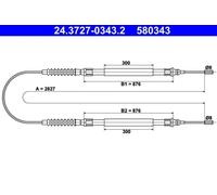 ATE 24.3727-0343.2 Cable de freno de mano