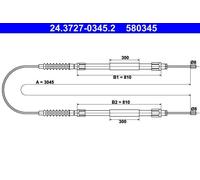 Cable del freno de mano 24.3727-0345.2 ATE para PEUGEOT FIAT CITROËN