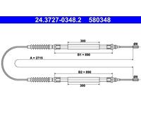 Cable de freno de mano ATE 24.3727-0348.2