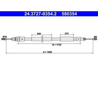 Cable del freno de mano 24.3727-0354.2 ATE para CITROËN XSARA PICASSO