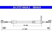 ATE Cable de freno de mano para MERCEDES-BENZ: Classe E (Ref: 24.3727-0424.2)