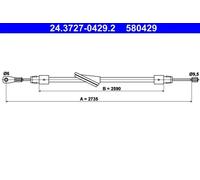 Cable del freno de mano 24.3727-0429.2 ATE para MERCEDES-BENZ CLASE C T-Model