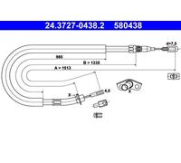 Cable del freno de mano 24.3727-0438.2 ATE para MERCEDES-BENZ VW
