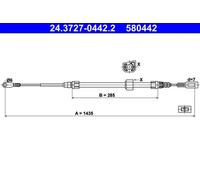 Cable del freno de mano 24.3727-0442.2 ATE para MERCEDES-BENZ VW